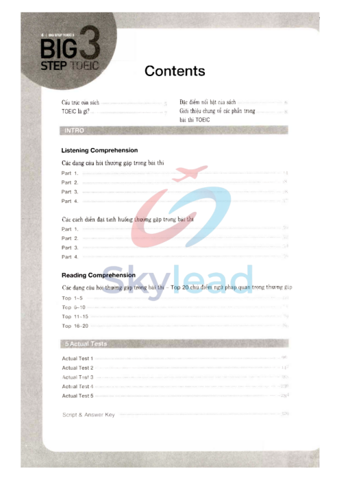 Tải FREE sách Big Step Toeic 3 Content PDF có tiếng Việt 3