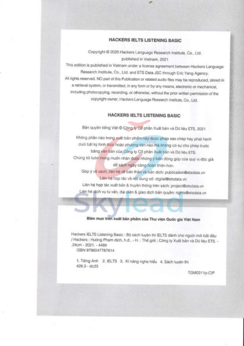 Tải FREE sách Hackers IELTS Basic Listening PDF có tiếng Việt 2