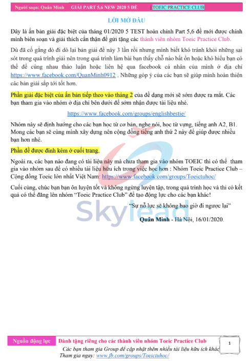 Tải FREE sách TOEIC Reading NEW 2020 PDF có tiếng Việt 9 Tải FREE sách TOEIC Reading NEW 2020 PDF có tiếng Việt 2