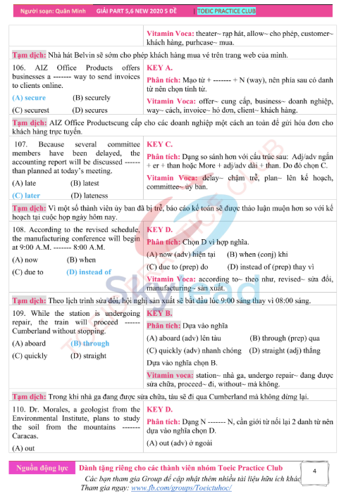 Tải FREE sách TOEIC Reading NEW 2020 PDF có tiếng Việt 11 Tải FREE sách TOEIC Reading NEW 2020 PDF có tiếng Việt 4