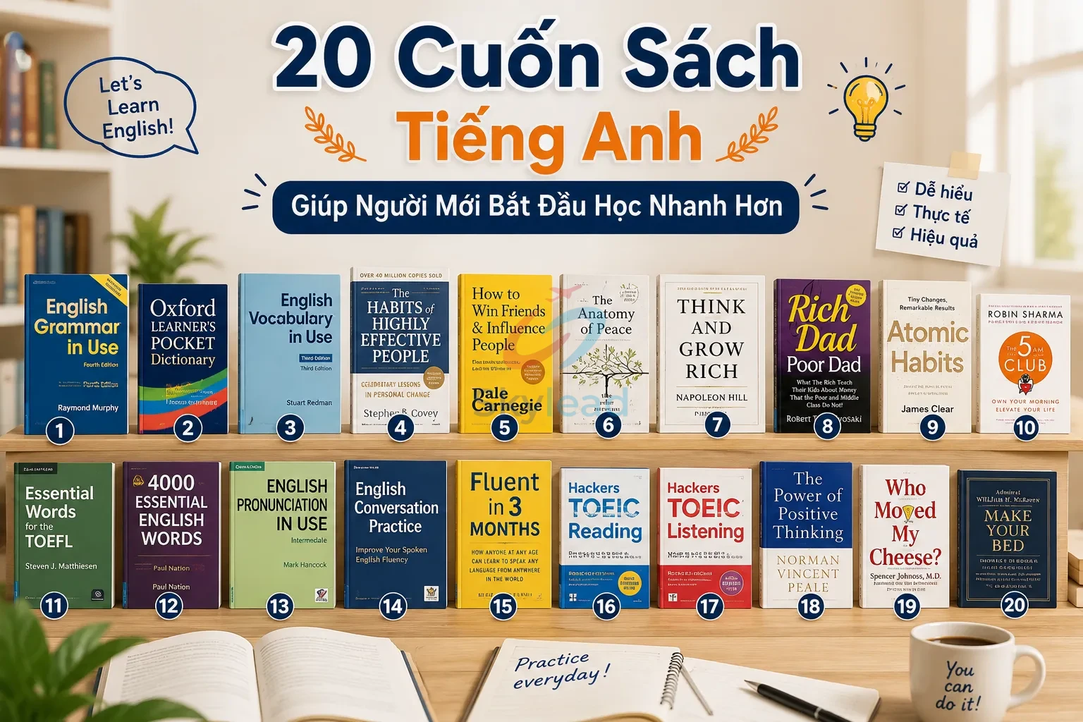 20 Cuốn Sách Tiếng Anh Giúp Người Mới Bắt Đầu Học Nhanh Hơn