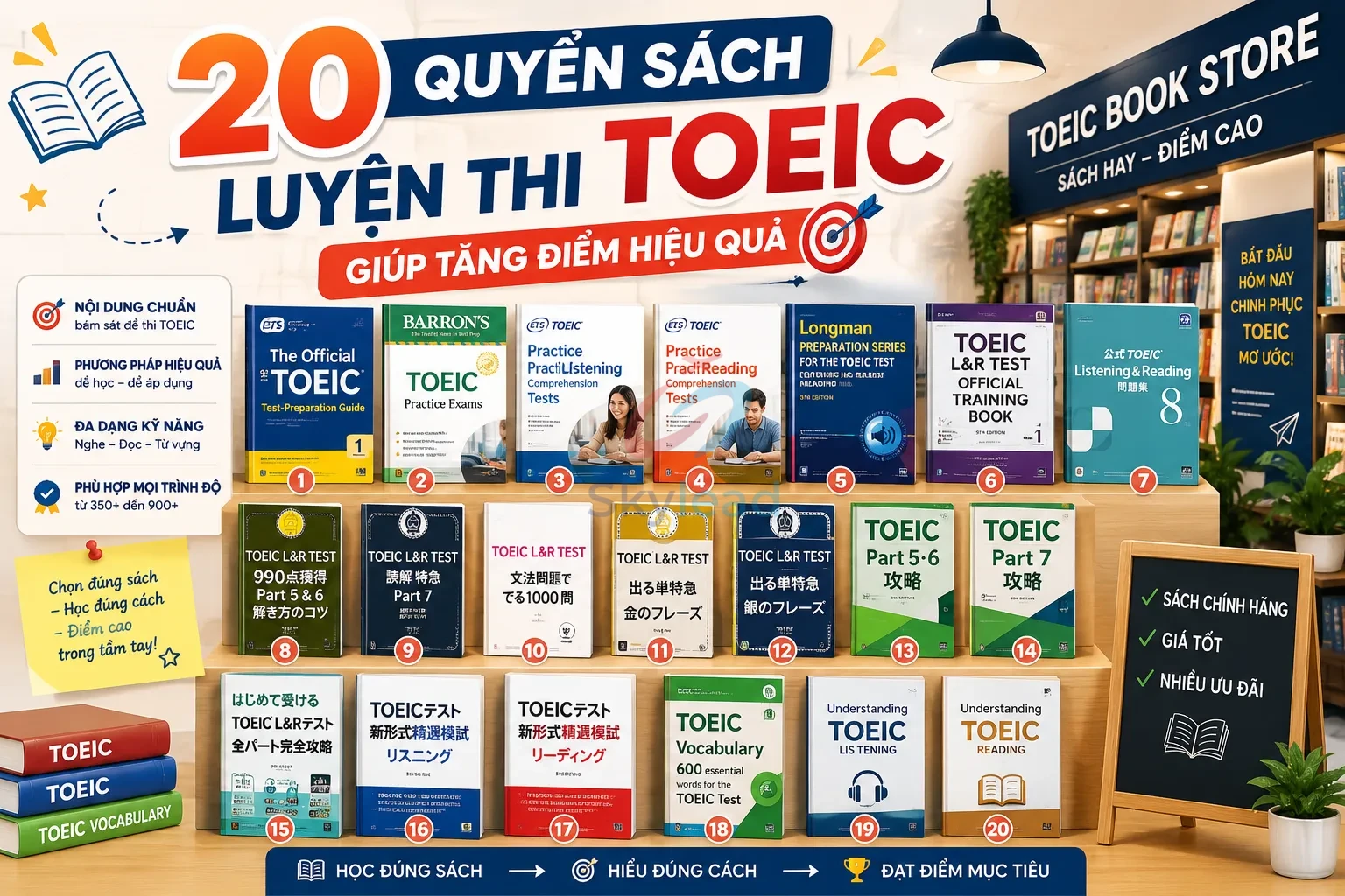 20 Quyển Sách Luyện Thi TOEIC Giúp Tăng Điểm Hiệu Quả