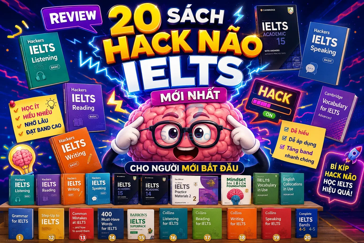 Review 20 sách hack não IELTS mới nhất cho người mới bắt đầu