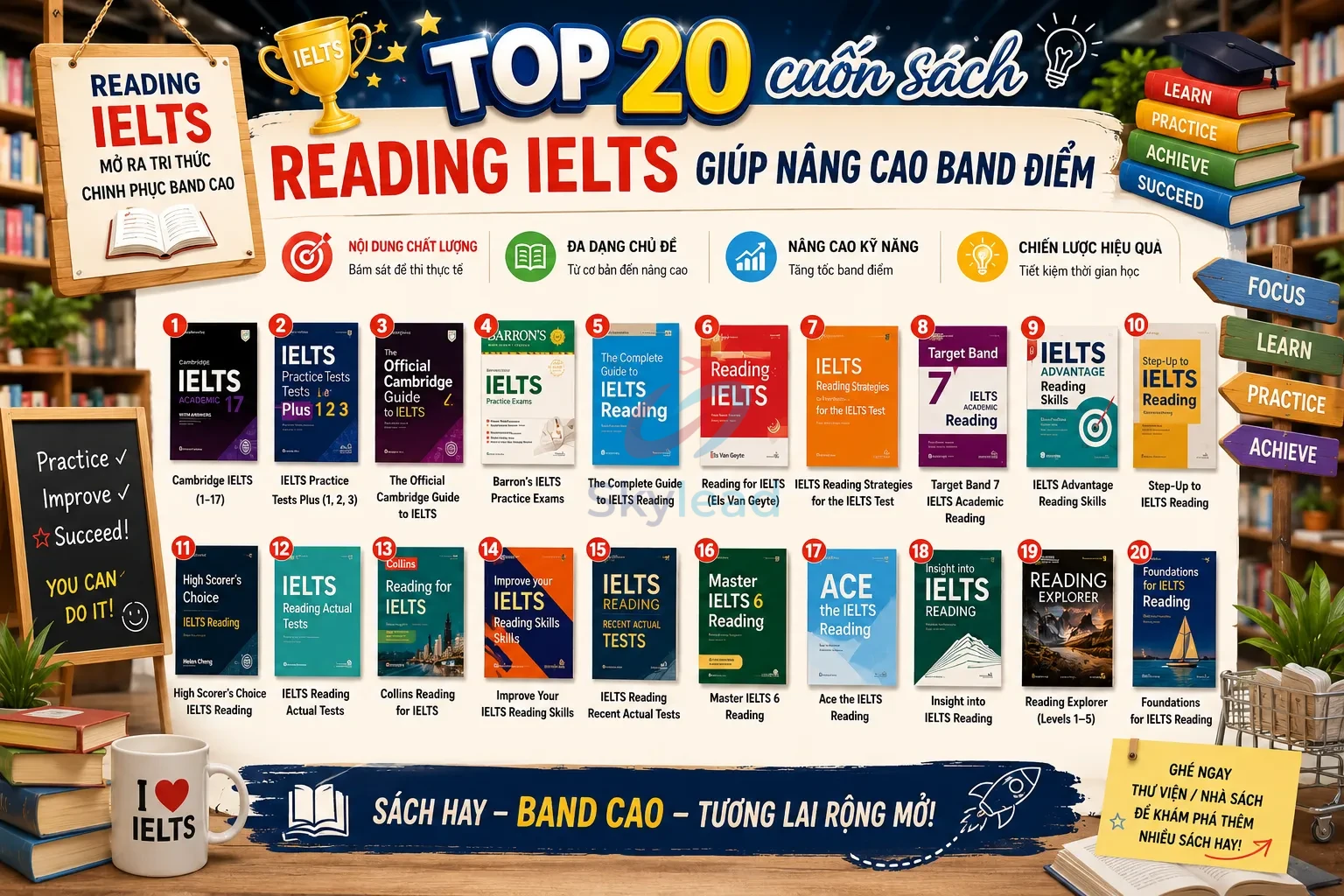 Top 20 cuốn sách Reading IELTS giúp nâng cao band điểm