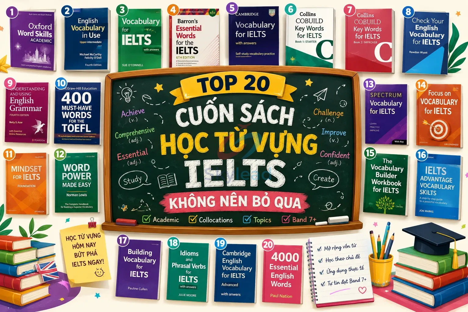 Top 20 cuốn sách học từ vựng IELTS không nên bỏ qua